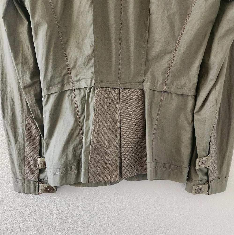 Vintage Y2K L.A.M.B. Jacket Size 4 Gwen Stefani Olive Green Plaid Cotton Linen - Picture 6 of 16